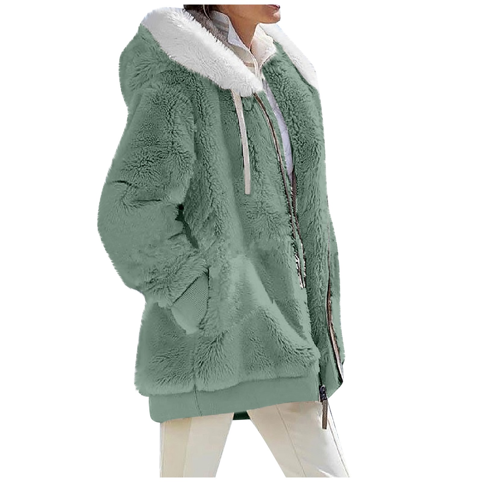 Difdany 2024 Winter Coats With Pockets For Women Hooded Fleece Zip Up